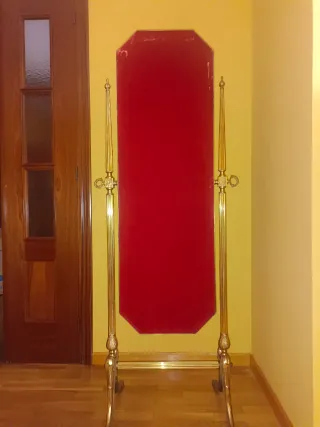 Espejo antiguo latón octogonal