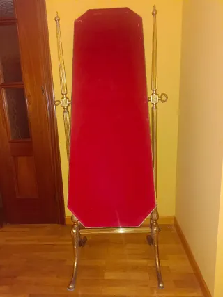 Espejo antiguo latón octogonal