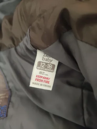 Casaco Zara castanho 12/18 meses