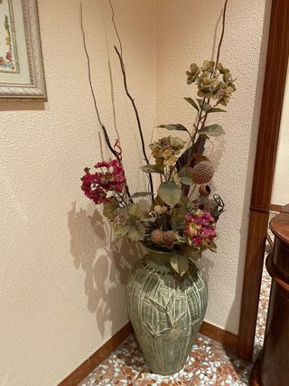 Jarrón de Suelo Grande Cerámica Relieve