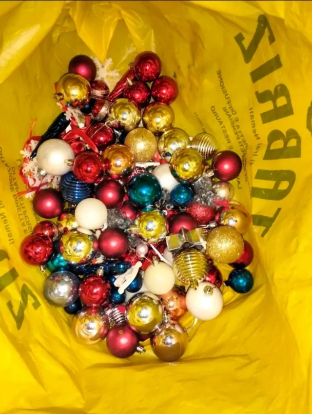 Palline Natale Vintage Rosse, Gialle, Blu