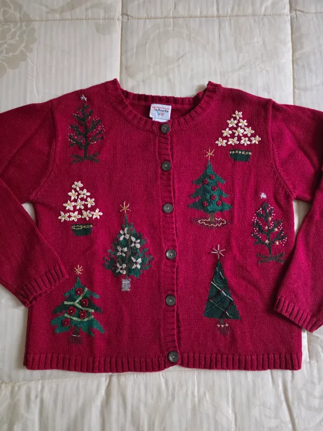 Cardigan Natale Bambina 8 Anni Ricamato