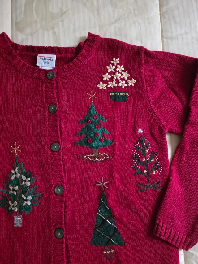 Cardigan Natale Bambina 8 Anni Ricamato