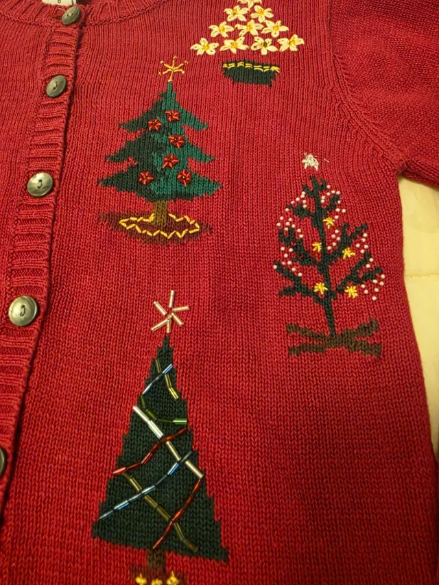 Cardigan Natale Bambina 8 Anni Ricamato