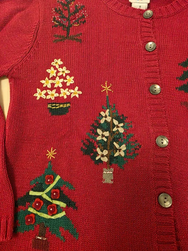 Cardigan Natale Bambina 8 Anni Ricamato