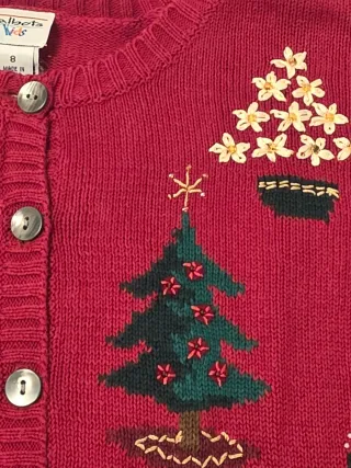 Cardigan Natale Bambina 8 Anni Ricamato