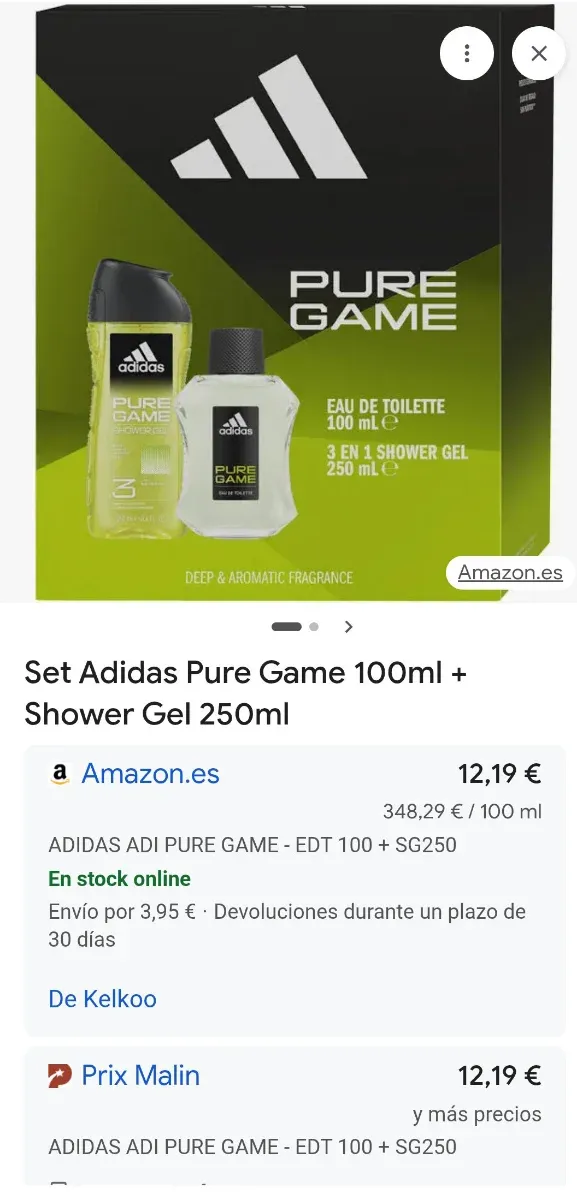 Lote 8 estuches Adidas Ice Dive y Pure Game