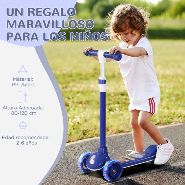 Patinete Infantil 3 Ruedas Luces LED