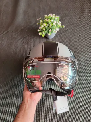 Casco Jet Retro Talla M Gris Estrella Unisex