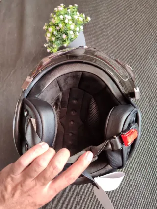 Casco Jet Retro Talla M Gris Estrella Unisex