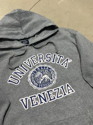 Vintage hoodie university grigia man tg L