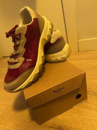 Zapatillas Pepe Jeans Beige y Rojo