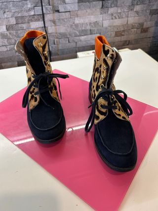 Botines Piel/Ante Talla 39 ARTESANOS.