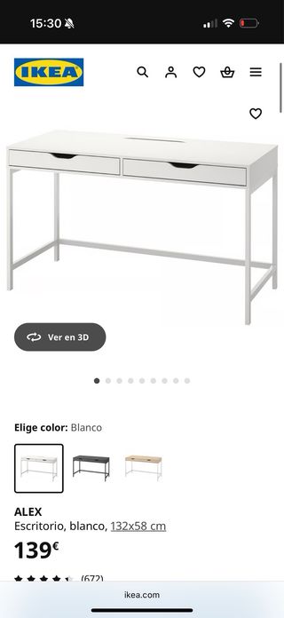 Escritorio Ikea Alex Blanco