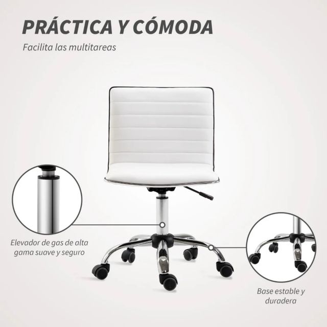 Silla de Oficina Giratoria Blanca