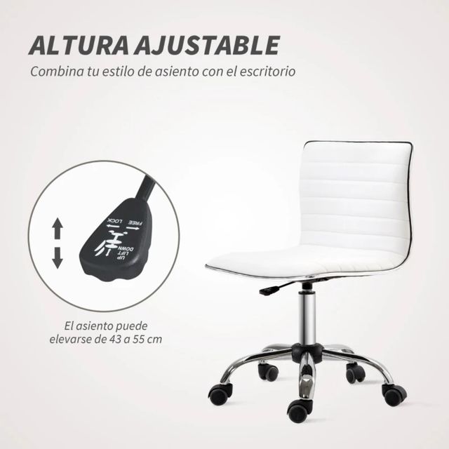 Silla de Oficina Giratoria Blanca