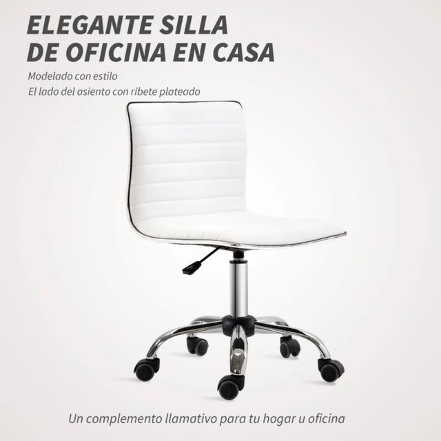 Silla de Oficina Giratoria Blanca