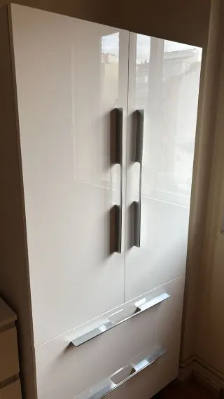 Armario blanco 2 puertas con cajón