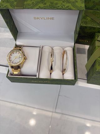 Set Orologi Skyline Acciaio Blu Oro