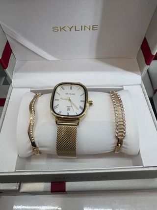 Set Orologi Skyline Acciaio Blu Oro