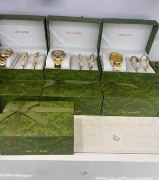 Set Orologi Skyline Acciaio Blu Oro