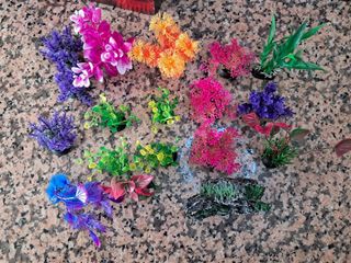 Decoração Aquário Plantas Artificiais Coloridas