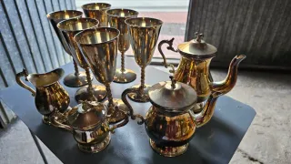 Juego copas y jarras metal