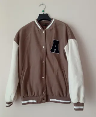 Giacca college donna/ragazza marrone e bianca