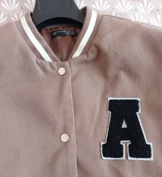 Giacca college donna/ragazza marrone e bianca