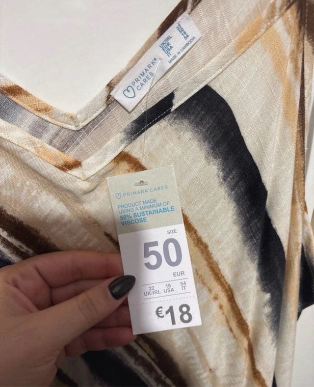 Vestido largo lino estampado