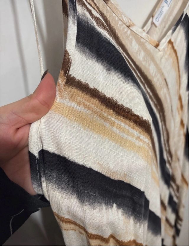 Vestido largo lino estampado