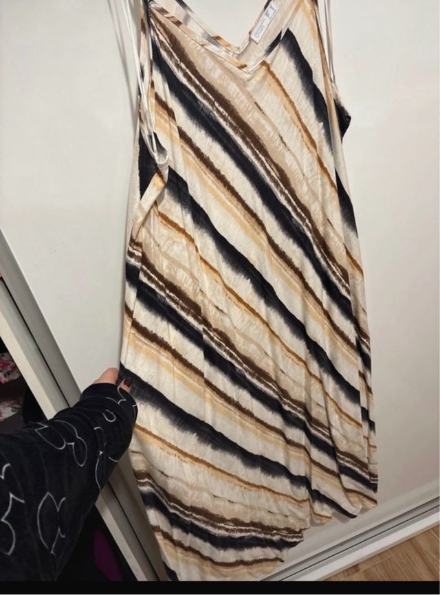 Vestido largo lino estampado