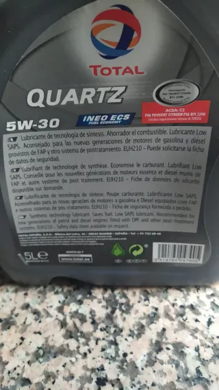 Aceite Total Quartz INEO ECS 5W-30 5L
