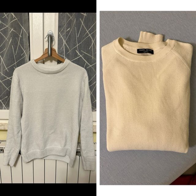 Maglioni uomo beige e bianchi