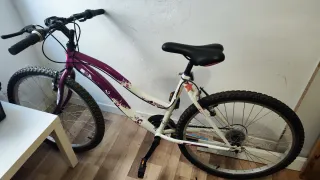 Bicicleta Montaña Juvenil Blanca y Morada
