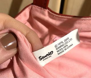 Borsa Hello Kitty tessuto rosa e rosso