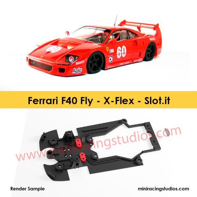 Chasis 3D X-FLEX - para FERRARI F40 Fly - Slot.it