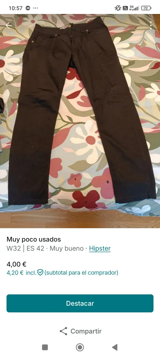 Pantalón vaquero negro hombre Talla M