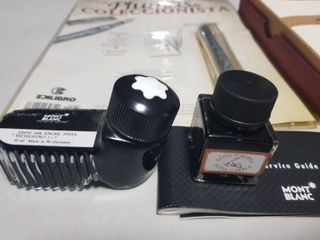 Set de caligrafía, plumas y tintero