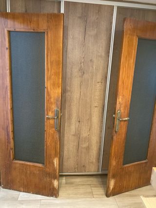 Puertas de madera con cristal