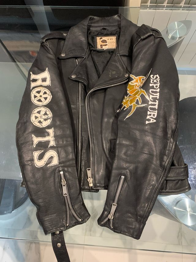 Cazadora cuero pintada Sepultura AMI