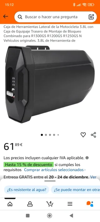 Maleta herramientas moto BMW R1300GS, R1200GS, R1