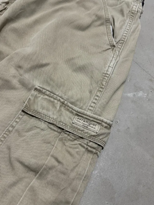 American vintage cargo pantaloni beige uomo 36x32