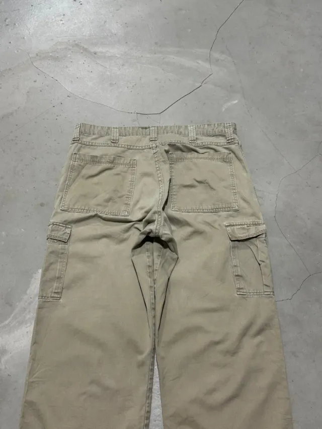 American vintage cargo pantaloni beige uomo 36x32