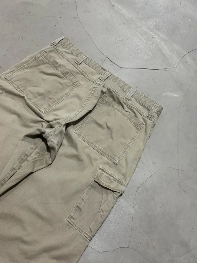 American vintage cargo pantaloni beige uomo 36x32