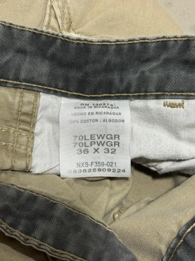 American vintage cargo pantaloni beige uomo 36x32