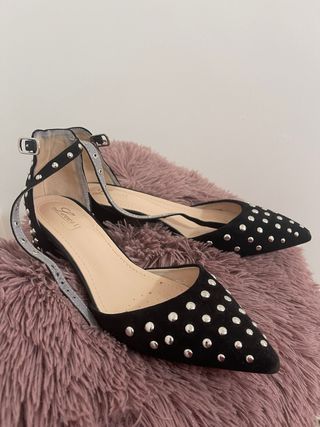 Ballerine nere punta borchie