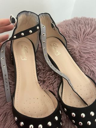 Ballerine nere punta borchie