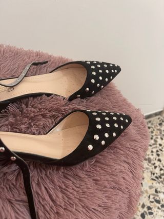 Ballerine nere punta borchie