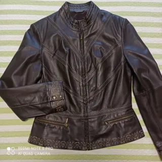 Cazadora cuero ovino marrón nueva